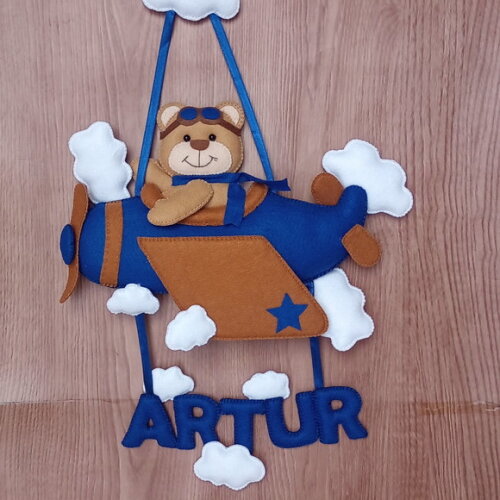 Porta Maternidade Ursinho Aviador