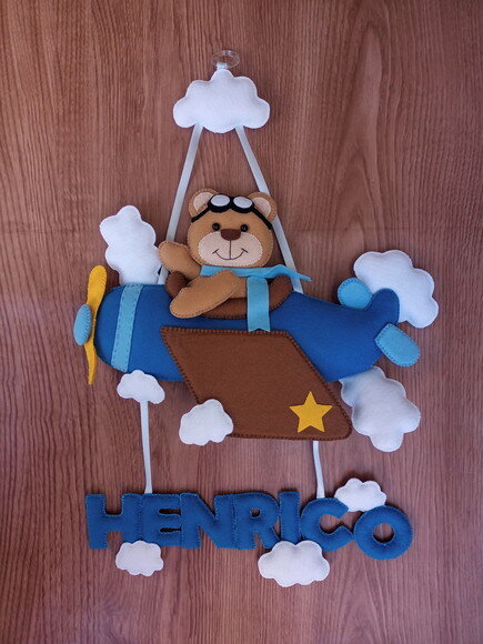 Porta Maternidade Ursinho Aviador