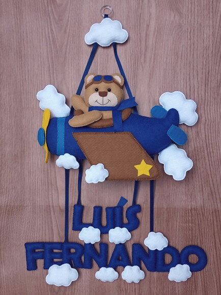 Porta Maternidade Ursinho Aviador