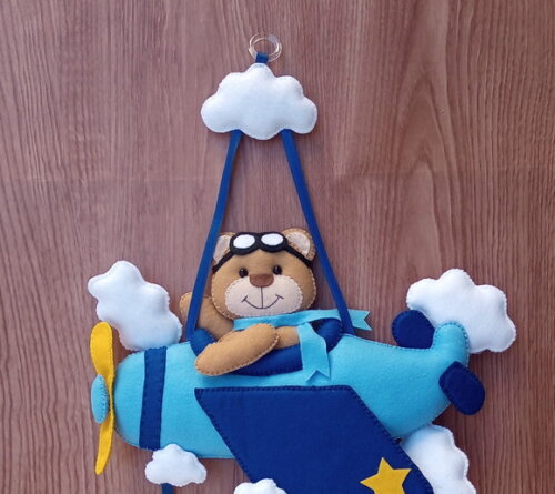 Porta Maternidade Ursinho Aviador