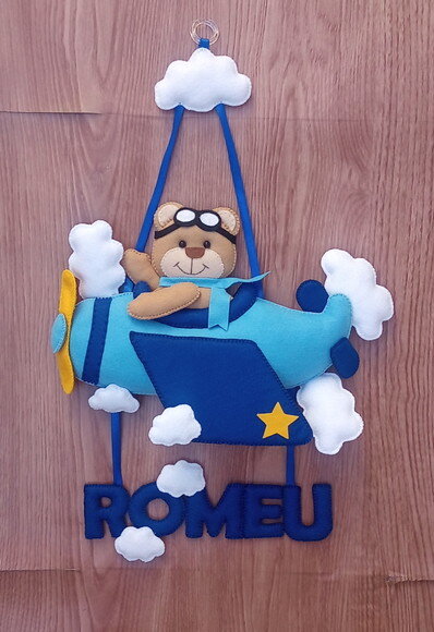 Porta Maternidade Ursinho Aviador