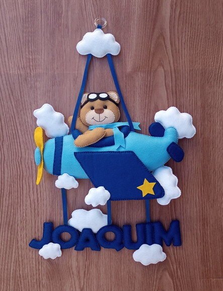 Porta Maternidade Ursinho Aviador