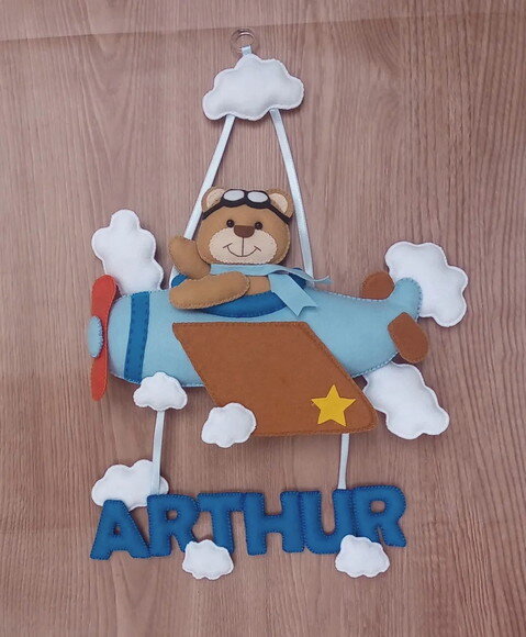 Porta Maternidade Ursinho Aviador