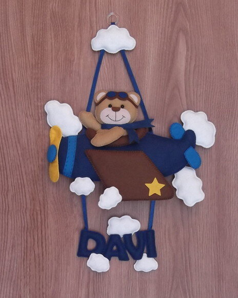 Porta Maternidade Ursinho Aviador