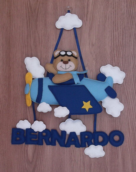 Porta Maternidade Ursinho Aviador