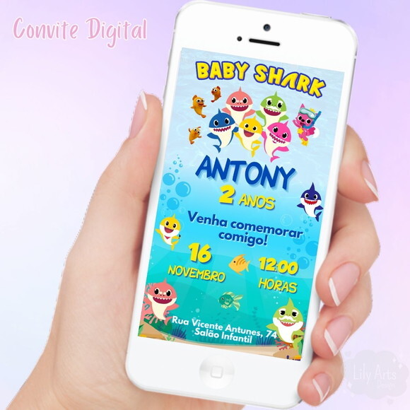Convite Digital Baby Shark