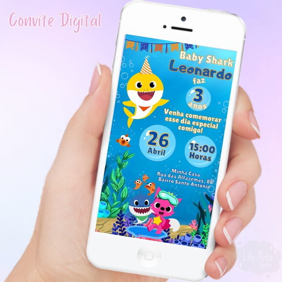 Convite Digital Baby Shark