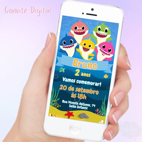 Convite Digital Baby Shark