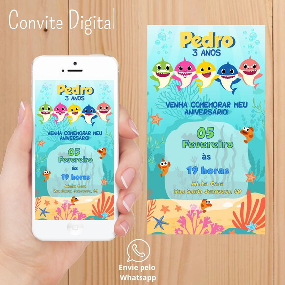 Convite Digital Baby Shark