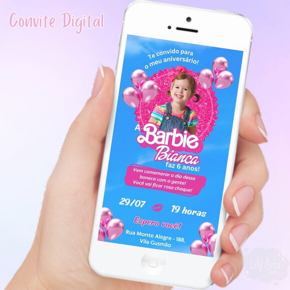 Convite Digital Barbie