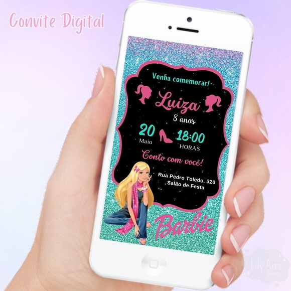 Convite Digital Barbie