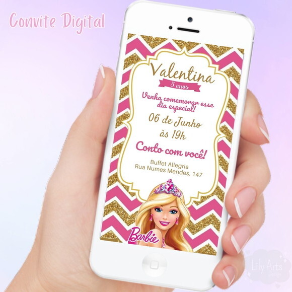 Convite Digital Barbie