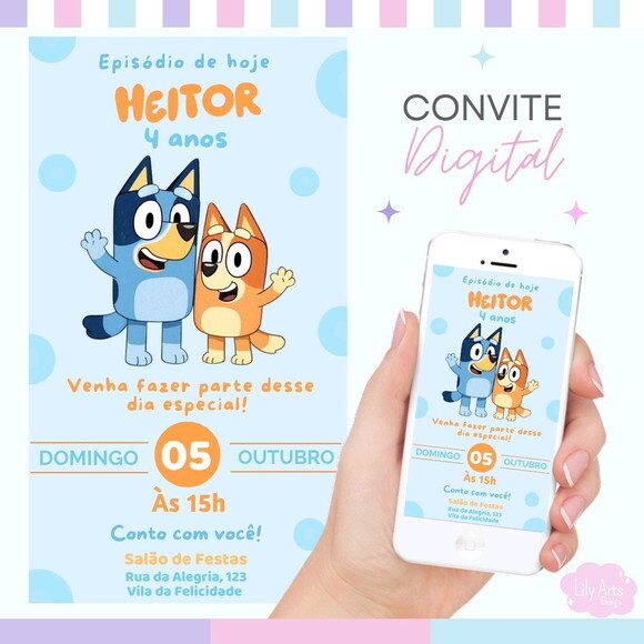 Convite Digital Bluey