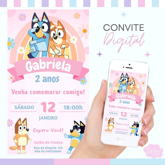Convite Digital Bluey