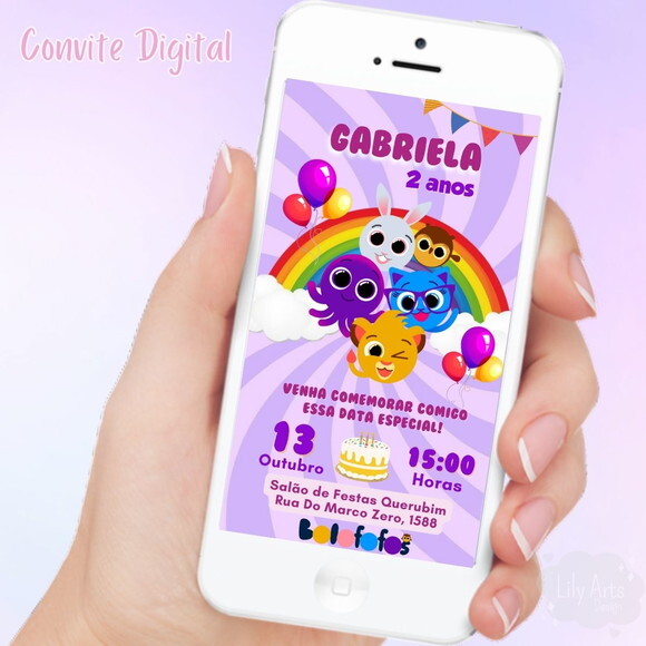 Convite Digital Bolofofos Menina