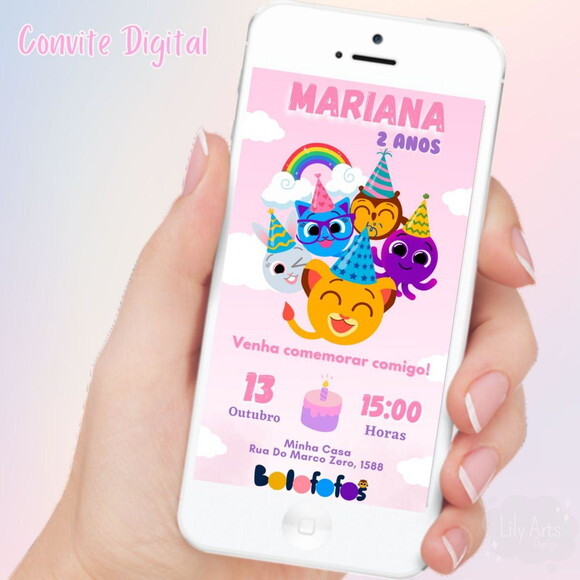 Convite Digital Bolofofos Menina