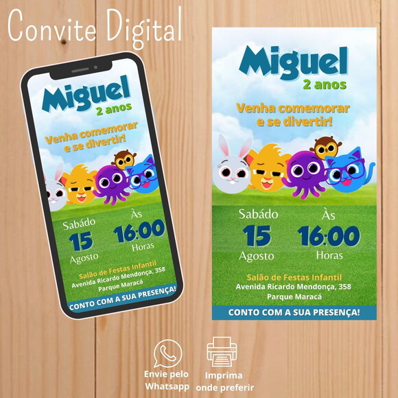 Convite Digital Bolofofos Menino