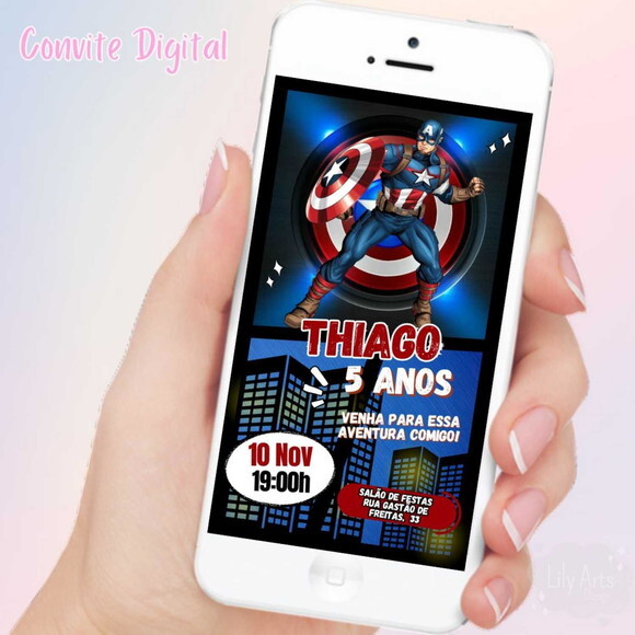 Convite Digital Capitão América