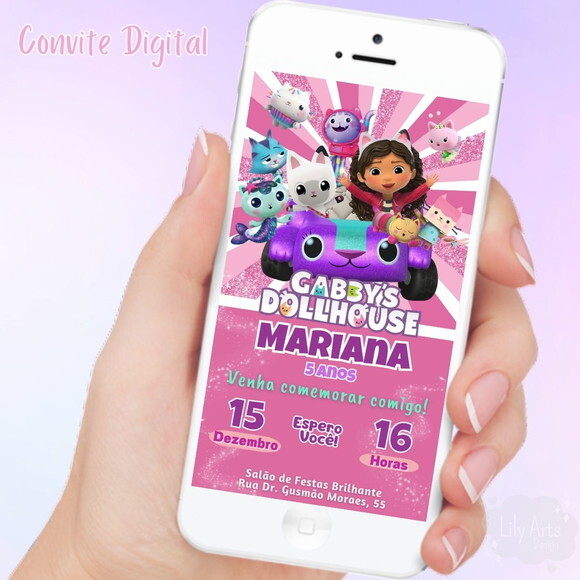 Convite Digital Casa Mágica da Gabby