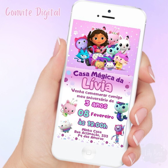 Convite Digital Casa Mágica da Gabby