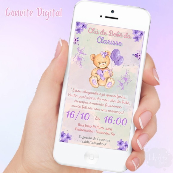 Convite Digital Chá de Bebê / Fraldas