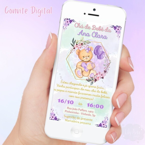 Convite Digital Chá de Bebê / Fraldas