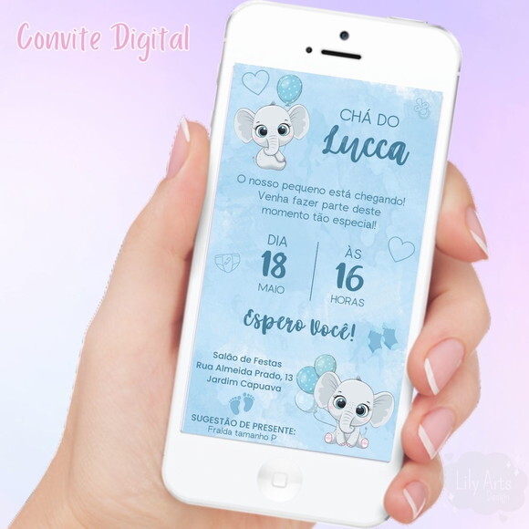 Convite Digital Chá de Bebê / Fraldas