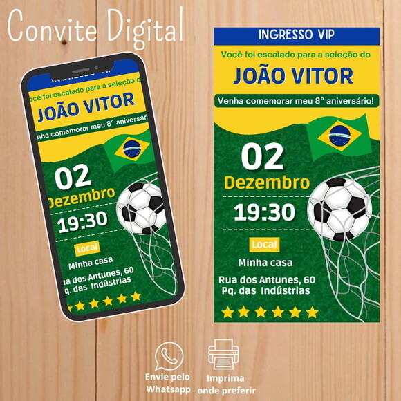 Convite Digital Copa do Mundo 2022 Qatar Futebol
