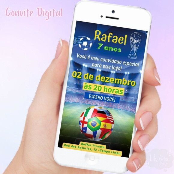 Convite Digital Copa do Mundo Brasil Futebol