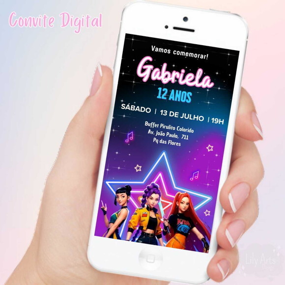 Convite Digital Guerreiras do K-pop