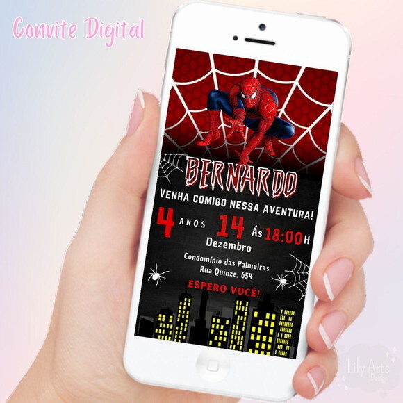Convite Digital Homem Aranha