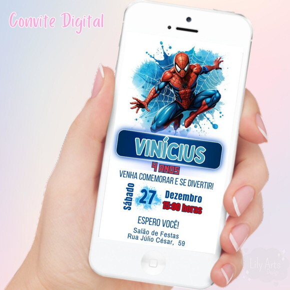 Convite Digital Homem Aranha