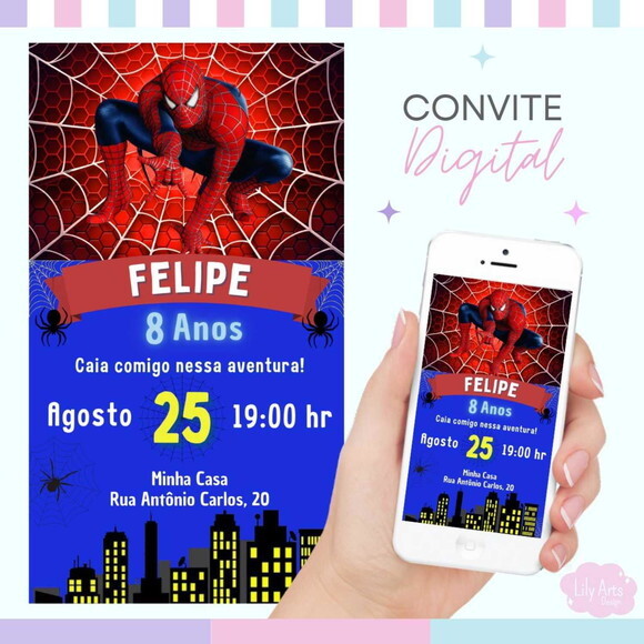 Convite Digital Homem Aranha