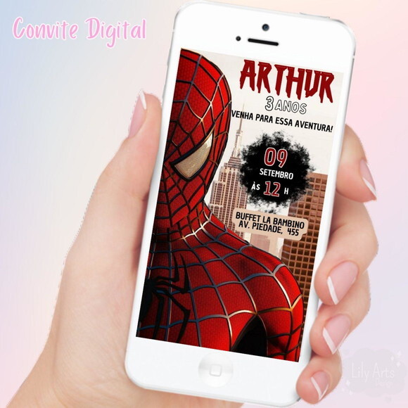 Convite Digital Homem Aranha