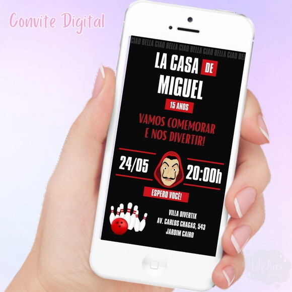 Convite Digital La Casa de Papel