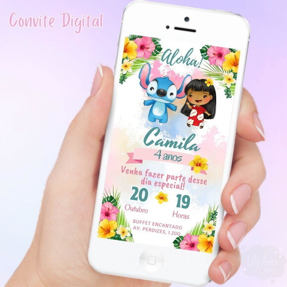 Convite Digital Lilo e Stich