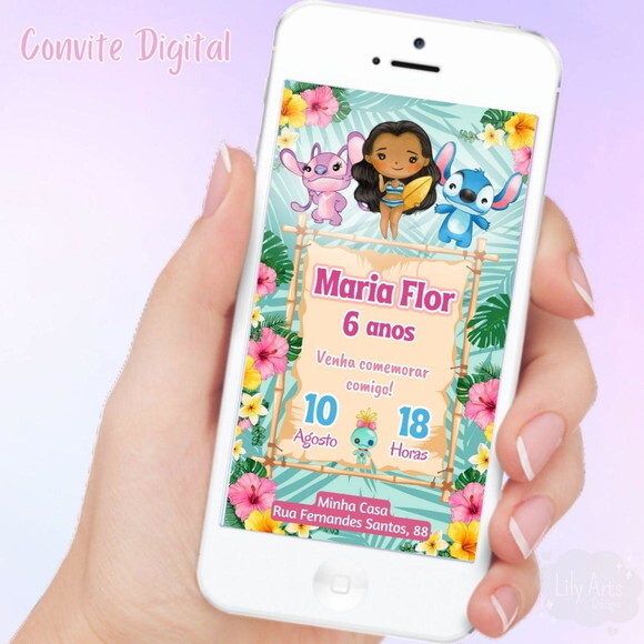 Convite Digital Lilo e Stich