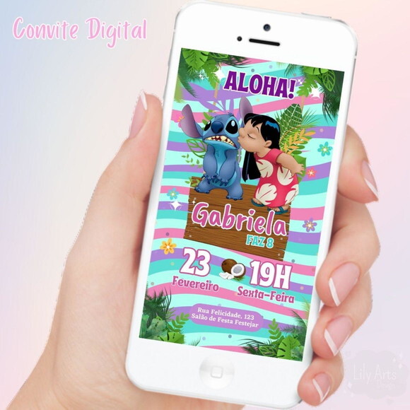 Convite Digital Lilo e Stitch