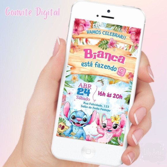 Convite Digital Lilo e Stitch