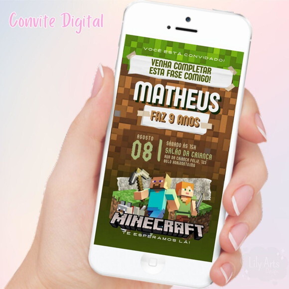 Convite Digital Minecraft