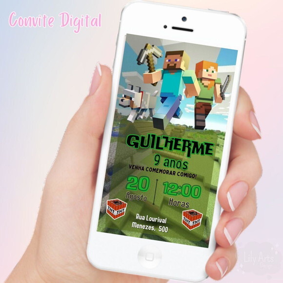 Convite Digital Minecraft