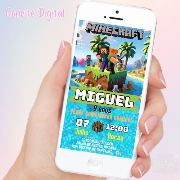 Convite Digital Minecraft