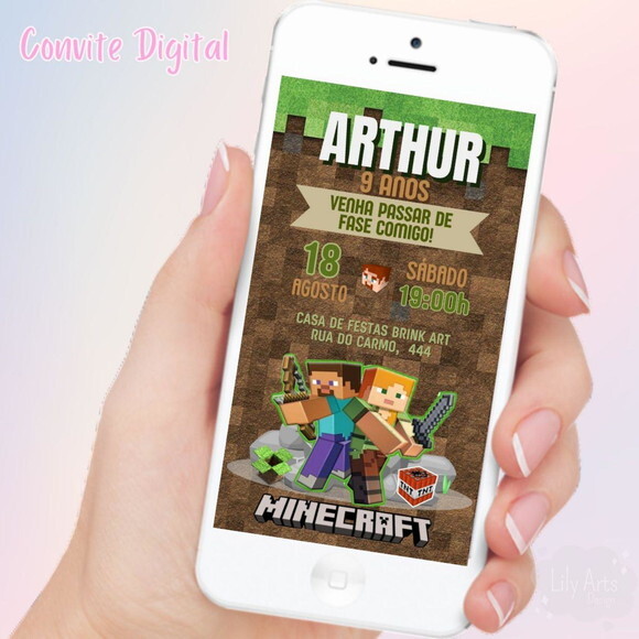 Convite Digital Minecraft