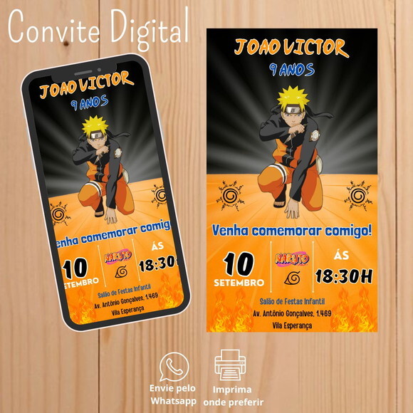 Convite Digital Naruto
