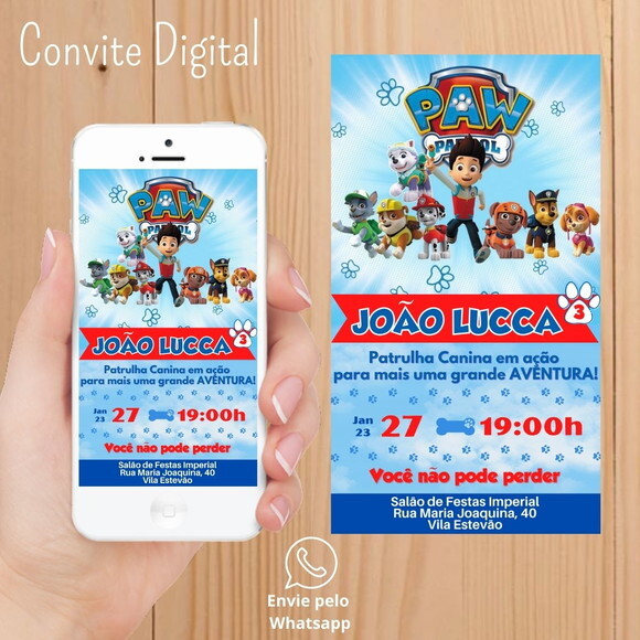 Convite Digital Patrulha Canina