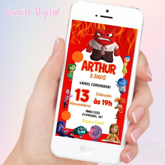 Convite Digital Raiva Divertidamente