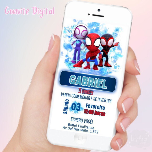 Convite Digital Spidey e Seus Amigos Espetaculares
