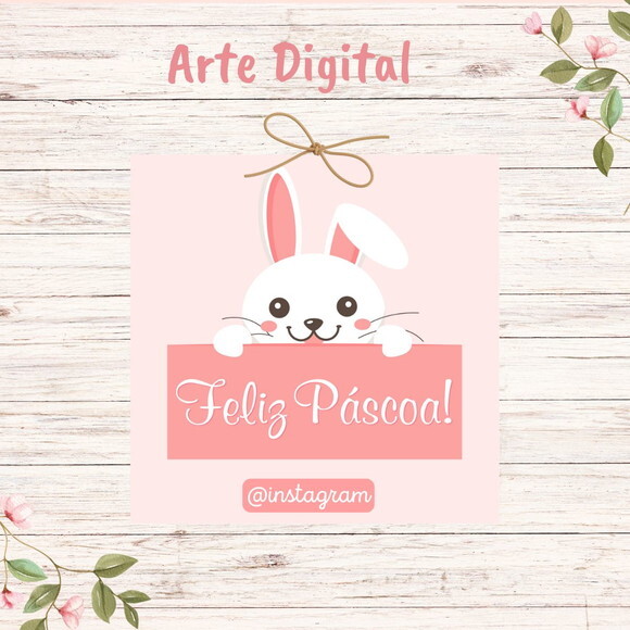 Tag / Cartão para Imprimir Páscoa - Digital