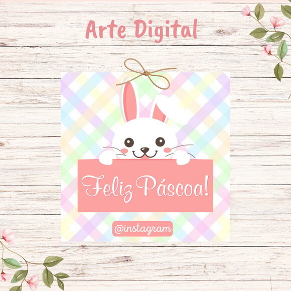 Tag / Cartão para Imprimir Páscoa - Digital