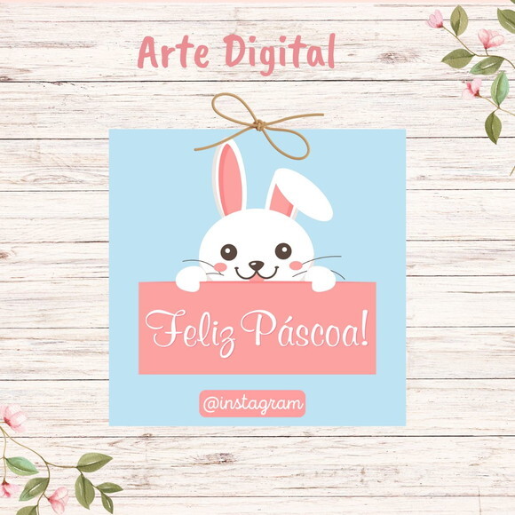 Tag / Cartão para Imprimir Páscoa - Digital